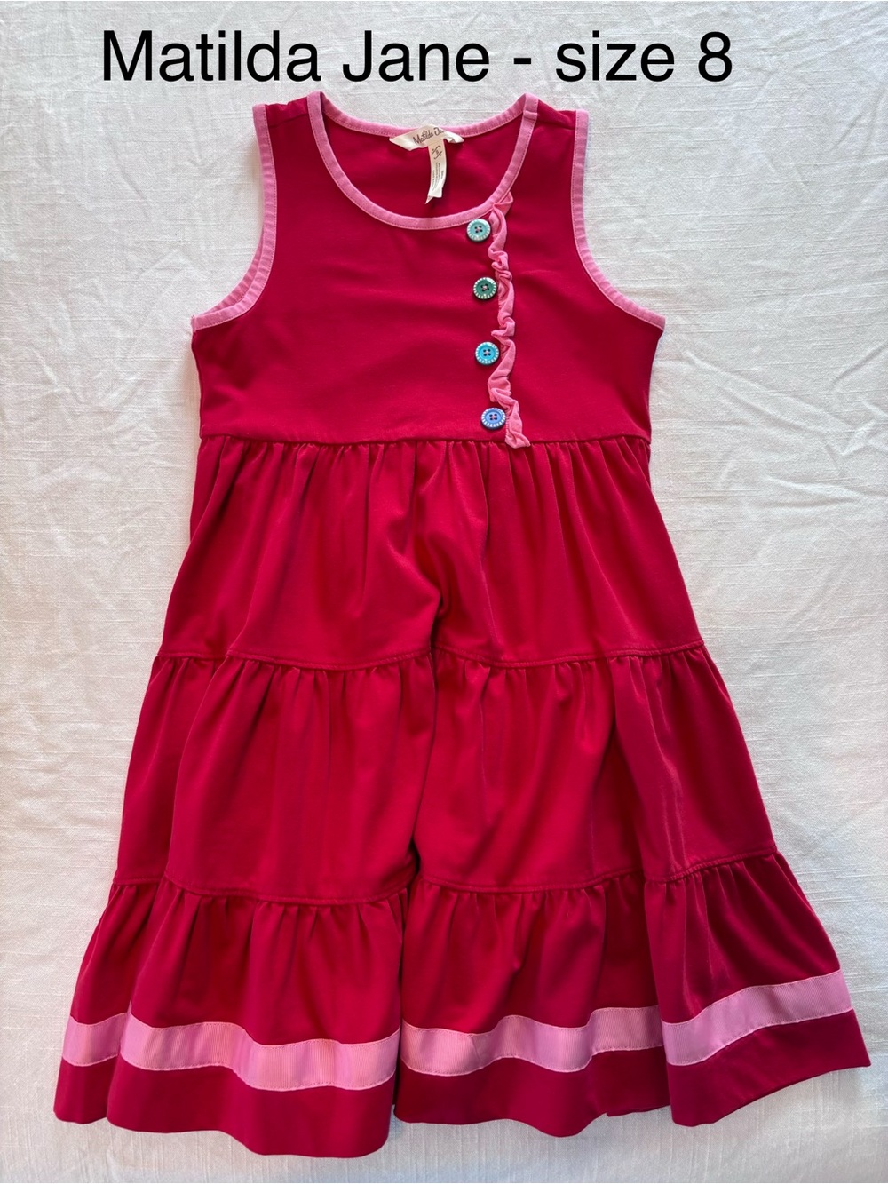 Matilda Jane Girls' Red Tiered Dress - Size 8
